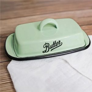 green butter dish