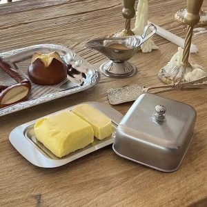 stainless butter dish